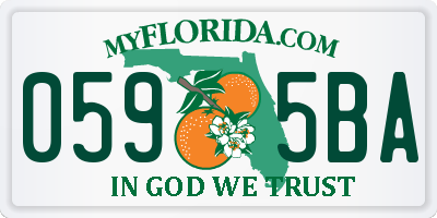 FL license plate 0595BA