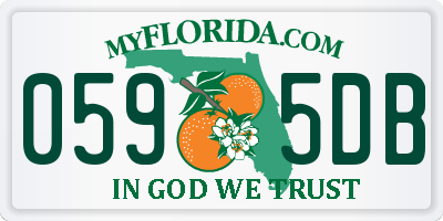 FL license plate 0595DB