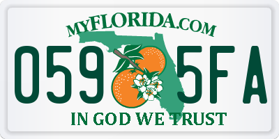 FL license plate 0595FA