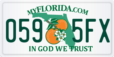 FL license plate 0595FX
