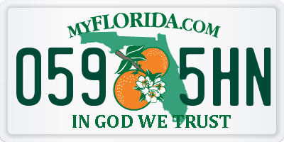 FL license plate 0595HN