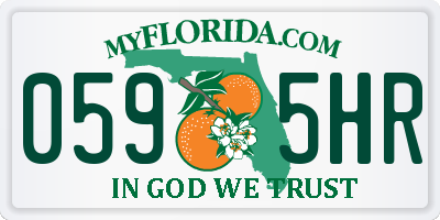 FL license plate 0595HR