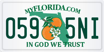 FL license plate 0595NI