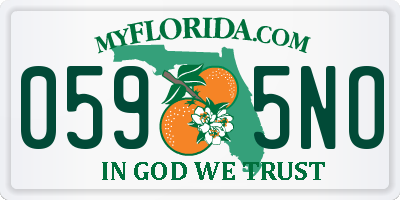 FL license plate 0595NO