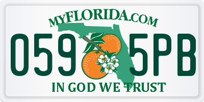 FL license plate 0595PB