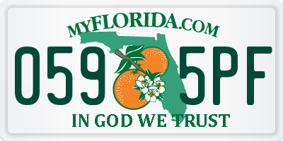 FL license plate 0595PF