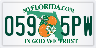 FL license plate 0595PW