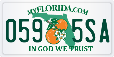 FL license plate 0595SA