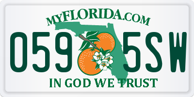 FL license plate 0595SW