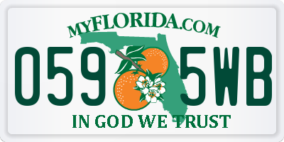 FL license plate 0595WB