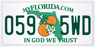 FL license plate 0595WD