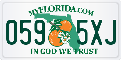 FL license plate 0595XJ