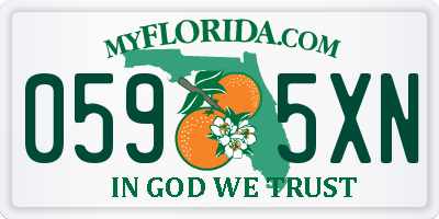 FL license plate 0595XN