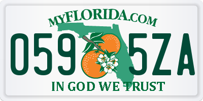 FL license plate 0595ZA