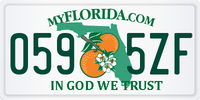 FL license plate 0595ZF
