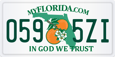 FL license plate 0595ZI