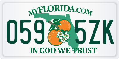 FL license plate 0595ZK