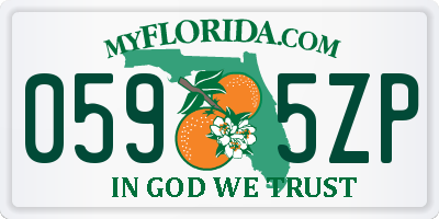 FL license plate 0595ZP