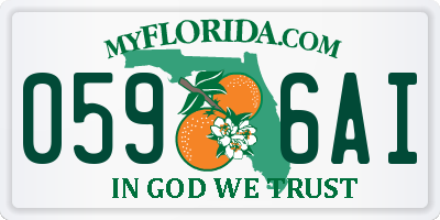 FL license plate 0596AI