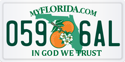 FL license plate 0596AL