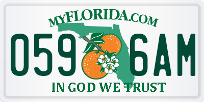 FL license plate 0596AM