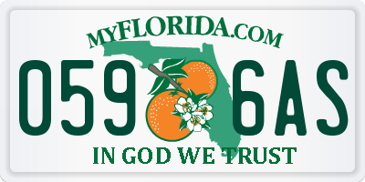 FL license plate 0596AS