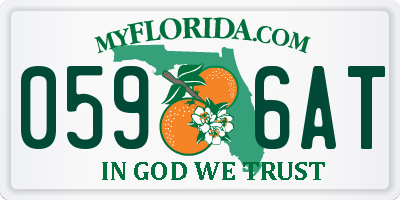 FL license plate 0596AT