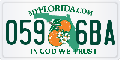 FL license plate 0596BA