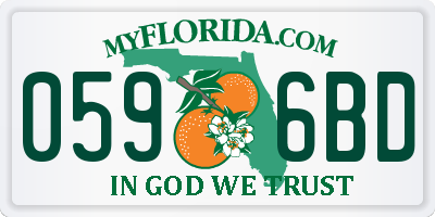 FL license plate 0596BD