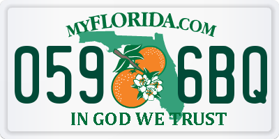 FL license plate 0596BQ