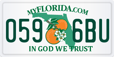 FL license plate 0596BU