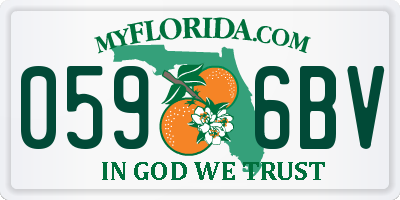 FL license plate 0596BV