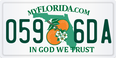 FL license plate 0596DA