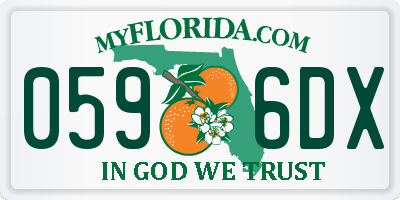 FL license plate 0596DX