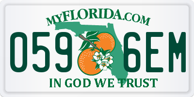 FL license plate 0596EM