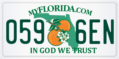 FL license plate 0596EN