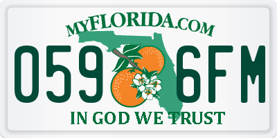 FL license plate 0596FM