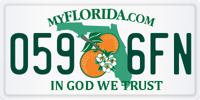 FL license plate 0596FN