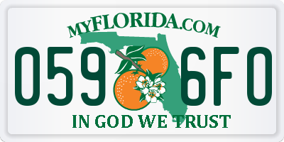 FL license plate 0596FO