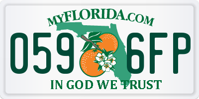 FL license plate 0596FP