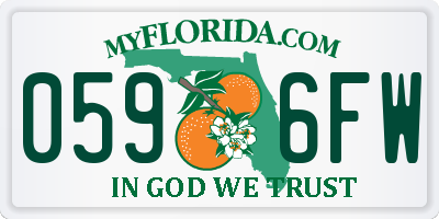 FL license plate 0596FW