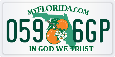 FL license plate 0596GP