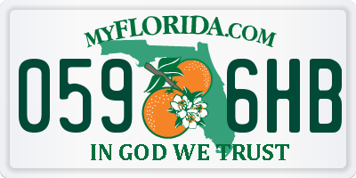 FL license plate 0596HB