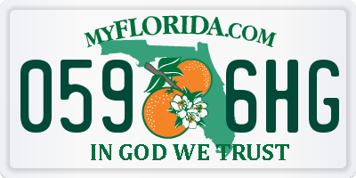 FL license plate 0596HG