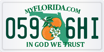 FL license plate 0596HI