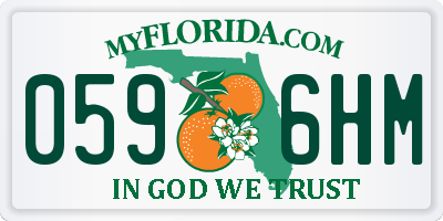 FL license plate 0596HM