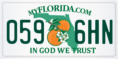FL license plate 0596HN
