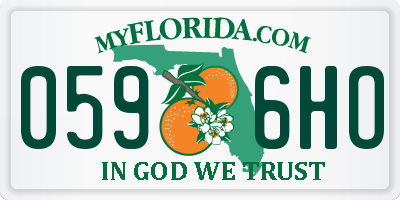 FL license plate 0596HO