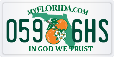FL license plate 0596HS