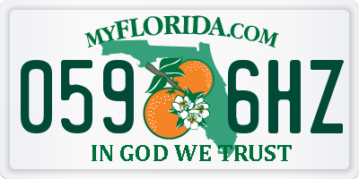 FL license plate 0596HZ